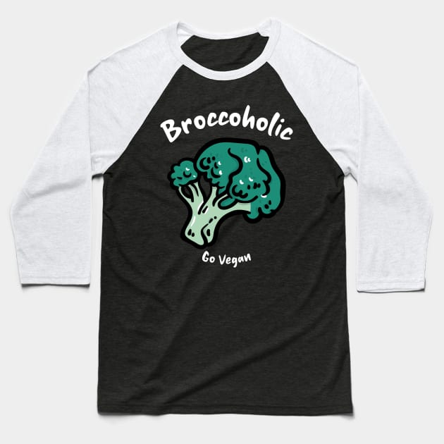 Broccoholic Lover Baseball T-Shirt by Tranquility